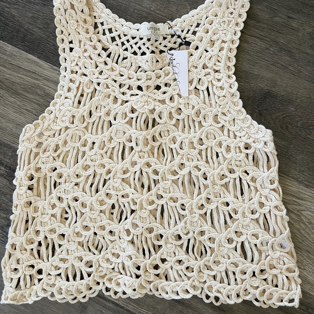 NWT Umgee top tank crochet cover up Sz M